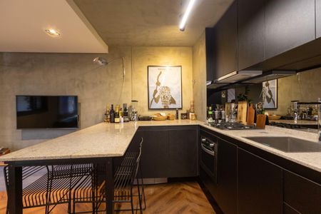 Sala integrada com Cozinha de apartamento à venda com 1 quarto, 34m² em Jurubatuba, São Paulo