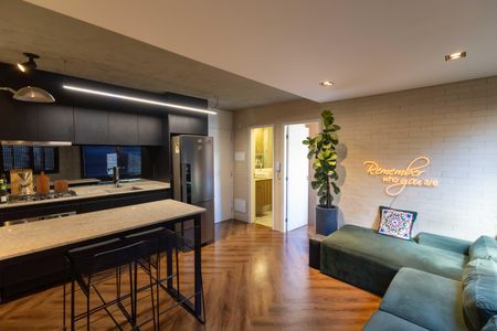 Sala integrada com Cozinha de apartamento à venda com 1 quarto, 34m² em Jurubatuba, São Paulo