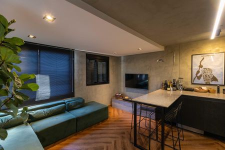 Sala integrada com Cozinha de apartamento à venda com 1 quarto, 34m² em Jurubatuba, São Paulo
