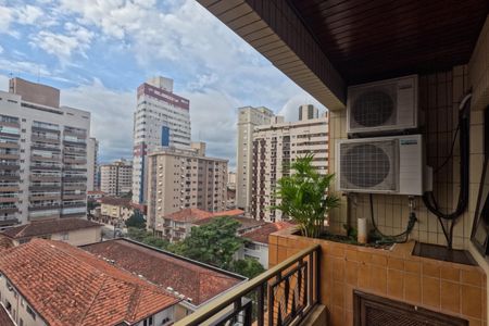 Varanda da Sala de apartamento para alugar com 3 quartos, 130m² em Gonzaga, Santos