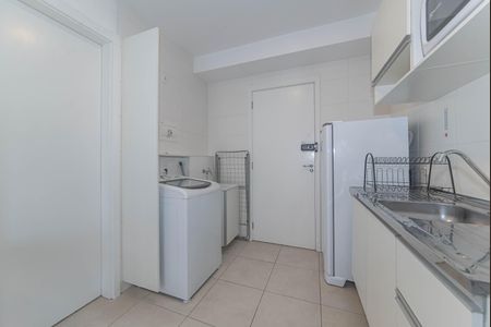 Cozinha - Lavanderia Integrada de apartamento para alugar com 1 quarto, 27m² em Jardim Caravelas, São Paulo