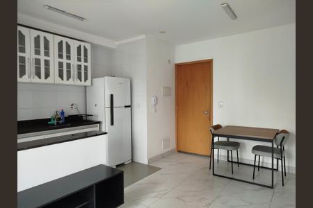 Sala com cozinha americana de apartamento para alugar com 1 quarto, 39m² em Tatuapé, São Paulo