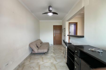 Sala  de apartamento para alugar com 1 quarto, 47m² em Vila Caiçara, Praia Grande