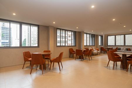 Studio para alugar com 26m², 1 quarto e sem vaga Studio para alugar com 26m², 1 quarto e sem vagaÁrea comum - Salão de festas 1
