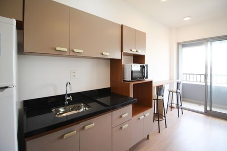 Cozinha de kitnet/studio para alugar com 1 quarto, 25m² em Vila Olímpia, São Paulo