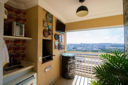 Varanda gourmet de apartamento à venda com 3 quartos, 77m² em Campestre, Santo André