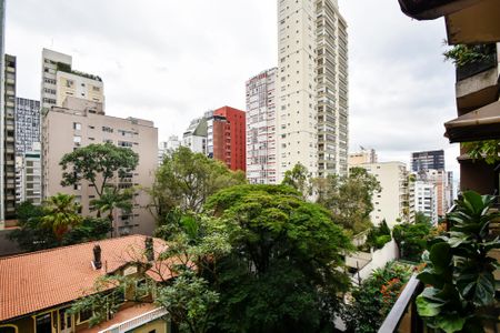 vista varanda sala de estar de apartamento à venda com 1 quarto, 56m² em Cerqueira César, São Paulo