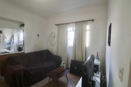Sala de apartamento para alugar com 1 quarto, 40m² em Jardim Tres Marias, Guarujá