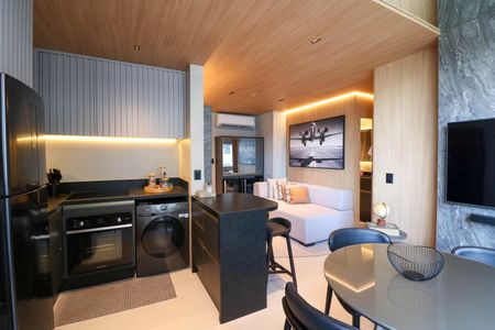 Sala / Cozinha de apartamento à venda com 2 quartos, 44m² em Nova Piraju, São Paulo