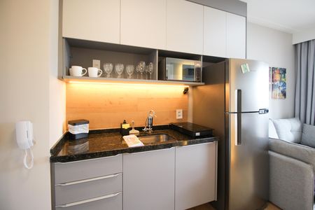 Cozinha de kitnet/studio para alugar com 1 quarto, 32m² em Vila Olímpia, São Paulo