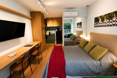 Studio para alugar com 27m², 1 quarto e sem vaga Studio para alugar com 27m², 1 quarto e sem vagaDormitório