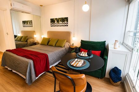 Studio para alugar com 27m², 1 quarto e sem vaga Studio para alugar com 27m², 1 quarto e sem vagaDormitório