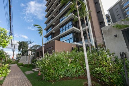 Studio para alugar com 50m², 1 quarto e 2 vagasDetalhe Fachada do Predio