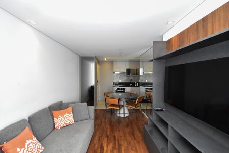 Sala de estar de kitnet/studio para alugar com 2 quartos, 55m² em Jardim Paulistano, São Paulo