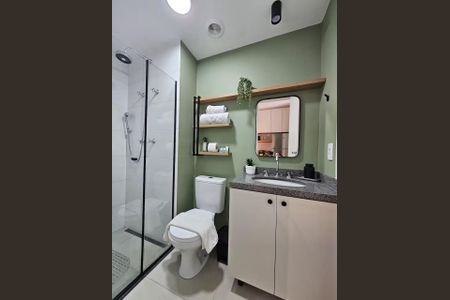 Banheiro de apartamento para alugar com 1 quarto, 24m² em Santo Amaro, São Paulo