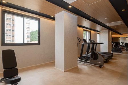 Studio para alugar com 28m², 1 quarto e sem vaga Studio para alugar com 28m², 1 quarto e sem vagaÁrea comum - Academia