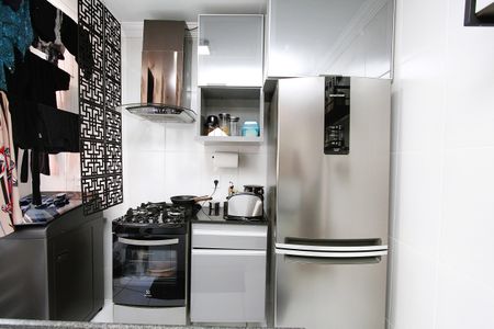 Cozinha de apartamento à venda com 2 quartos, 55m² em Jardim America, Belo Horizonte