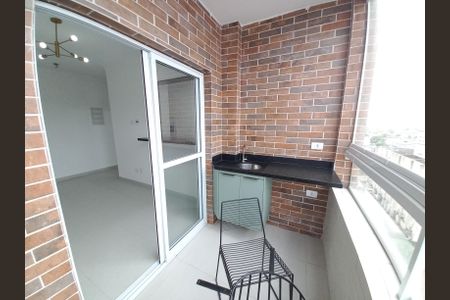 Varanda da Sala de apartamento para alugar com 2 quartos, 58m² em Parque Bitaru, São Vicente