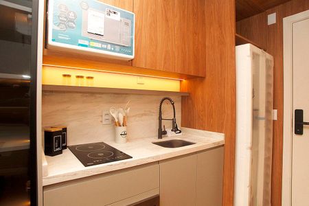 Cozinha de kitnet/studio para alugar com 1 quarto, 28m² em Cidade Baixa, Porto Alegre