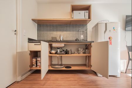 Studio à venda com 43m², 1 quarto e sem vagaCozinha