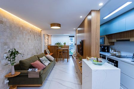 Sala e varanda extendida de apartamento à venda com 2 quartos, 67m² em Vila Arcadia, São Paulo