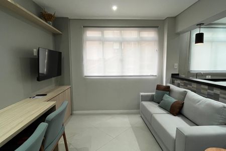 Sala de apartamento para alugar com 1 quarto, 46m² em Gonzaga, Santos