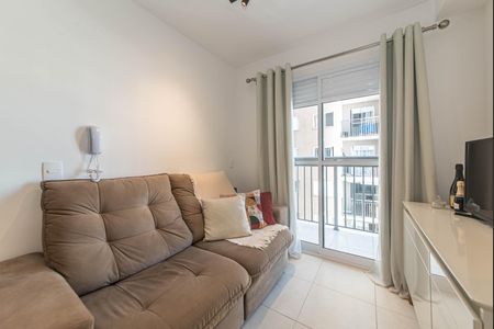 Sala - Cozinha Integrada de apartamento para alugar com 1 quarto, 28m² em Jardim Caravelas, São Paulo