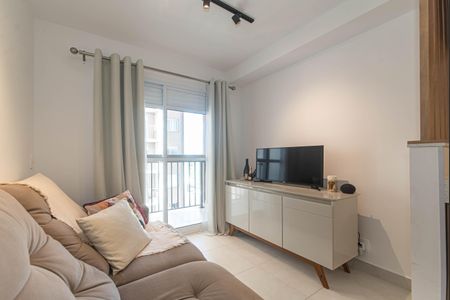 Sala - Cozinha Integrada de apartamento para alugar com 1 quarto, 28m² em Jardim Caravelas, São Paulo