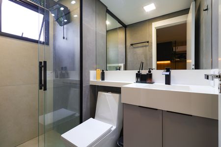 Studio à venda com 28m², 1 quarto e sem vaga Studio à venda com 28m², 1 quarto e sem vagaBanheiro social