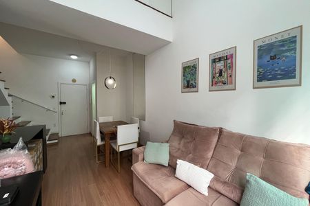 Sala de apartamento para alugar com 1 quarto, 70m² em Gonzaga, Santos