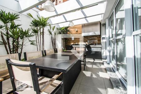 Studio à venda com 34m², 1 quarto e 1 vagaChurrasqueira