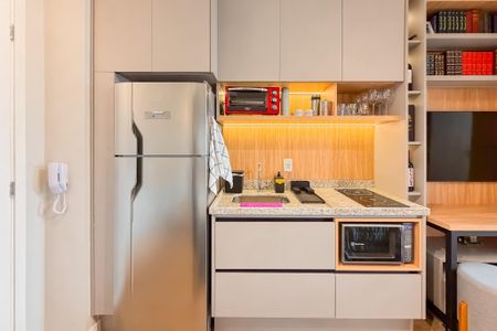 Cozinha de kitnet/studio para alugar com 1 quarto, 22m² em Vila Mariana, São Paulo