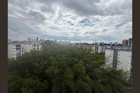 Apartamento à venda com 67m², 1 quarto e sem vagaCidade com muitas árvores e edifícios altos, com nuvens e céu azul no horizonte.