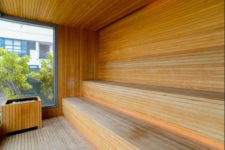 Studio para alugar com 24m², 1 quarto e sem vaga Studio para alugar com 24m², 1 quarto e sem vagaÁrea comum - Sauna