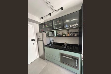 Cozinha de apartamento à venda com 1 quarto, 29m² em Jardim Caravelas, São Paulo