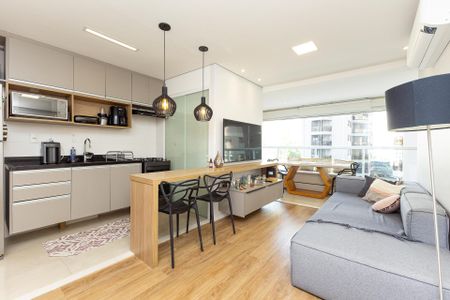 Sala de apartamento para alugar com 1 quarto, 50m² em Indianópolis, São Paulo