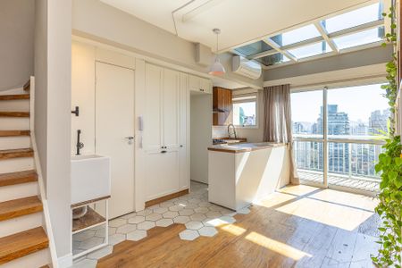 Sala de apartamento para alugar com 1 quarto, 55m² em Moema, São Paulo