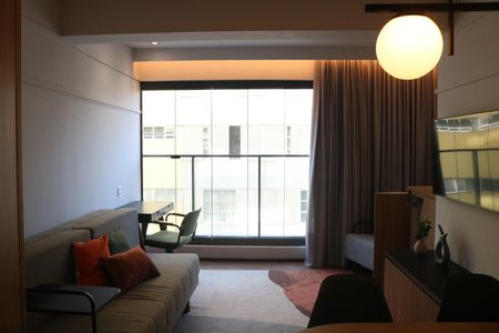 Sala Cozinha Integrada de apartamento para alugar com 1 quarto, 44m² em Perdizes, São Paulo