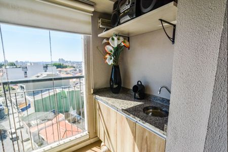 Varanda da Sala de apartamento à venda com 3 quartos, 59m² em Vila Pires, Santo André