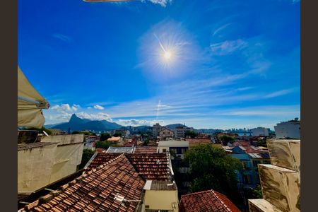 Apartamento para alugar com 42m², 1 quarto e 1 vagaVaranda da sala - vista livre para o Cristo Redentor e praia da Urca