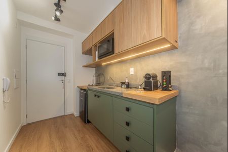 Cozinha de kitnet/studio à venda com 1 quarto, 22m² em Vila Cordeiro, São Paulo