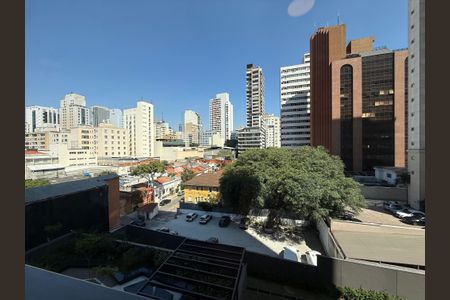 vista varanda de kitnet/studio para alugar com 1 quarto, 31m² em Higienópolis, São Paulo