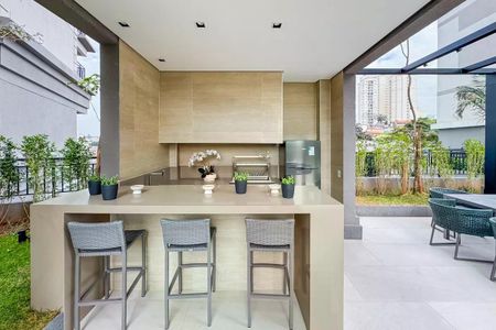 Apartamento à venda com 28m², 1 quarto e sem vagaCozinha moderna com iluminação natural e equipamentos de alta qualidade.