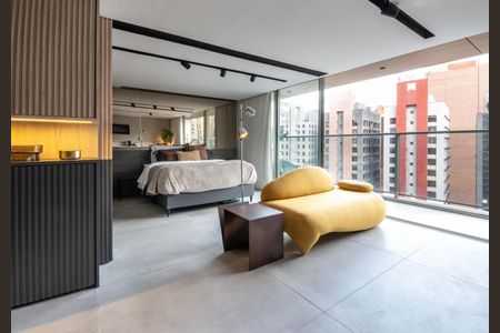 Sala/Quarto de apartamento para alugar com 1 quarto, 54m² em Vila Olímpia, São Paulo