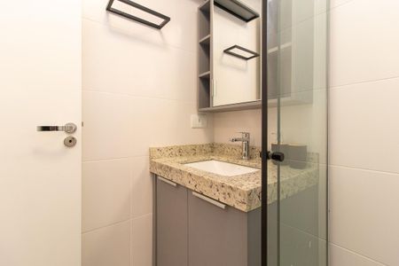 Studio para alugar com 24m², 1 quarto e sem vaga Studio para alugar com 24m², 1 quarto e sem vagaBanheiro Social