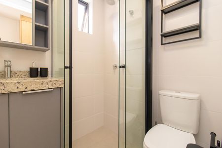 Studio para alugar com 24m², 1 quarto e sem vaga Studio para alugar com 24m², 1 quarto e sem vagaBanheiro Social