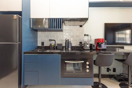 Cozinha de kitnet/studio para alugar com 1 quarto, 24m² em Vila Olímpia, São Paulo