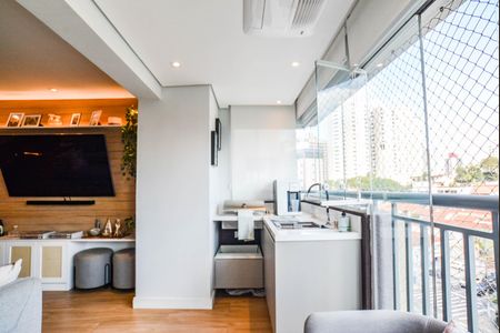 Varanda da Sala de apartamento à venda com 3 quartos, 83m² em Vila Assunção, Santo André