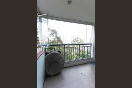 Varanda da Sala de apartamento à venda com 1 quarto, 38m² em Vila Andrade, São Paulo