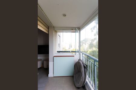 Varanda da Sala de apartamento à venda com 1 quarto, 38m² em Vila Andrade, São Paulo